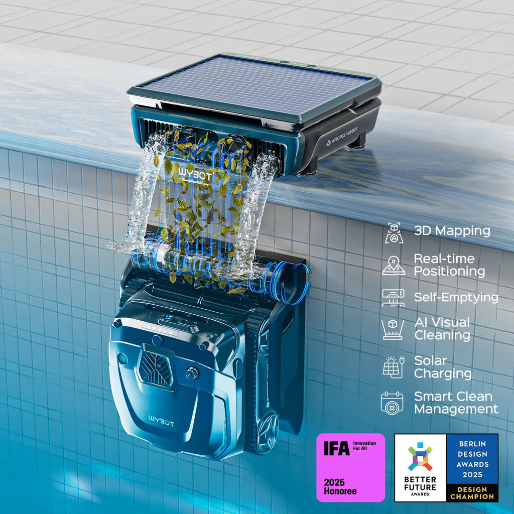 WYBOT S3 Self-Emptying Robotic Pool Cleaner 3D Mapping & AI Vision