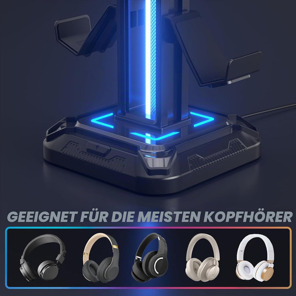 KDD Gaming Kopfhörer Ständer & Abnehmbar Controller Halter Mit 9 Lichtmodi