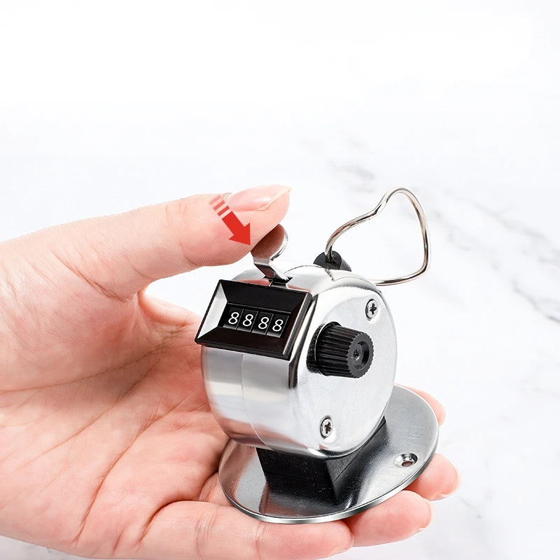 Handheld Tally Counter Tool 4 Digit Number Count Clicker Counter Hand Mechanical Pitch Counters for Coaching,Knitting,Fishing,