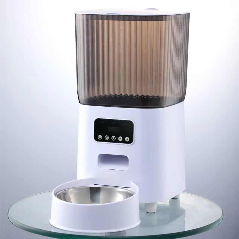 5L Pet Feeder with Camera Automatic Cat Feeder Smart Dog Food Dispenser Wifi Timing Stainless Steel Feeding Bowl（No 5V 2A Plug）