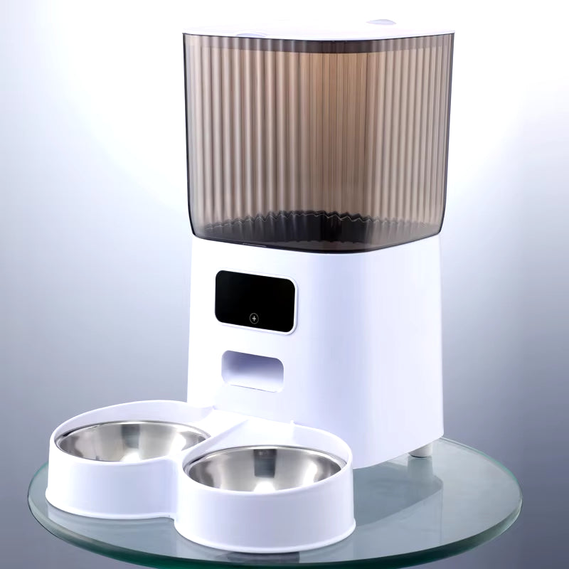 5L Pet Feeder with Camera Automatic Cat Feeder Smart Dog Food Dispenser Wifi Timing Stainless Steel Feeding Bowl（No 5V 2A Plug）