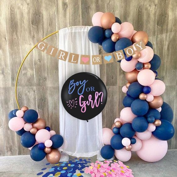 Babyparty Deko Gender Reveal Party Boy or Girl Konfetti Deko Set Geschlecht Offenbaren Mädchen Oder Junge Baby Shower Dekoration