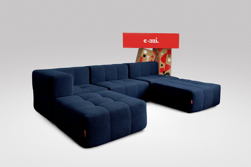 5 Teiliges Modulares Sofa – Blau