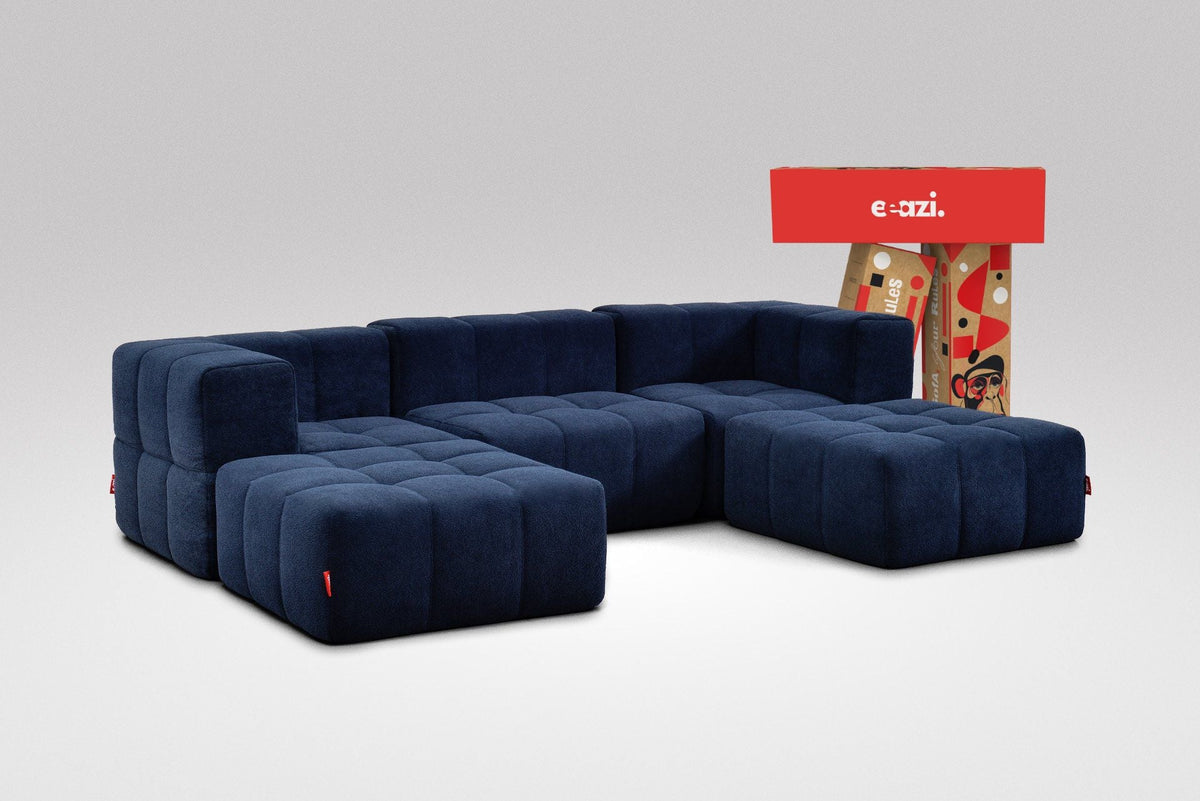 5 Teiliges Modulares Sofa – Blau