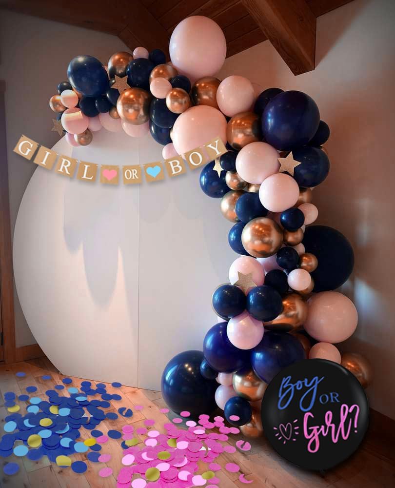 Babyparty Deko Gender Reveal Party Boy or Girl Konfetti Deko Set Geschlecht Offenbaren Mädchen Oder Junge Baby Shower Dekoration