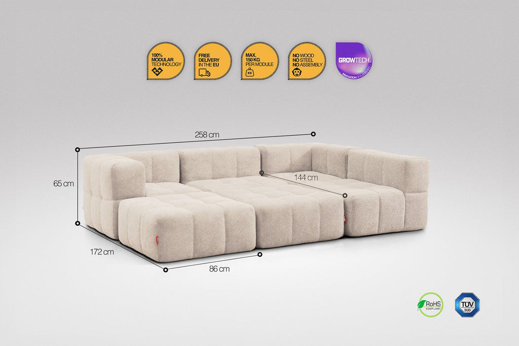 6 Teiliges Modulares Sofa – Beige