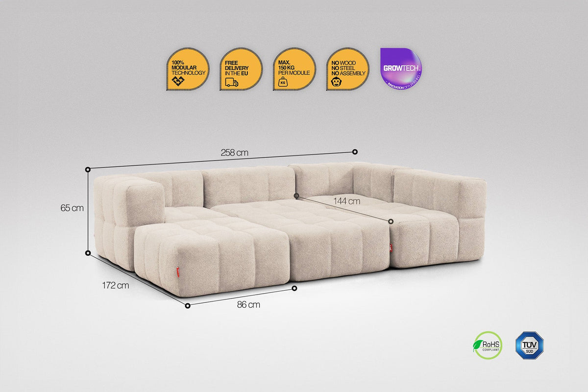 6 Teiliges Modulares Sofa – Beige