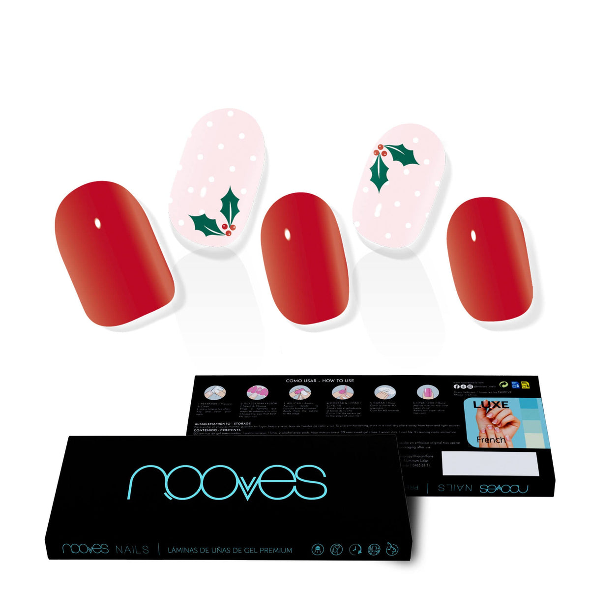 NOOVES Gel-Nagelfolien Christmas Kiss in Rot