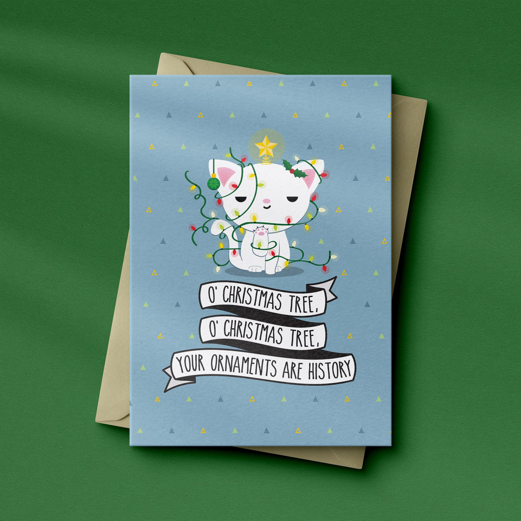 Weihnachtskarte mit Katzenmotiv – Christmas Cat