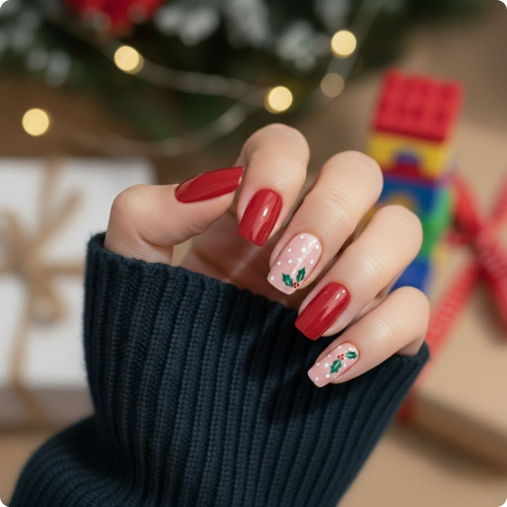 NOOVES Gel-Nagelfolien Christmas Kiss in Rot