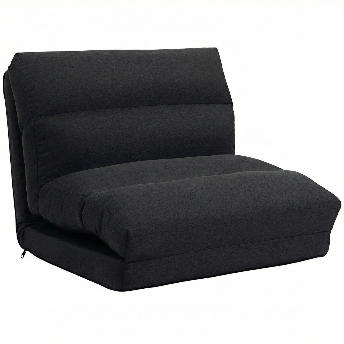 Fauteuil de sol canapé paresseux fauteuil convertible en lit inclinable 90° à 180° tissu - 70 x 72 x 56 cm - noir