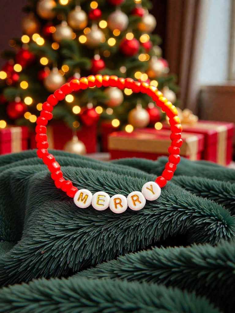 Handgefertigte Weihnachtsarmbänder mit Perlen