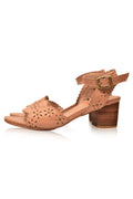 Paloma Scalloped Leather Heel Sandals