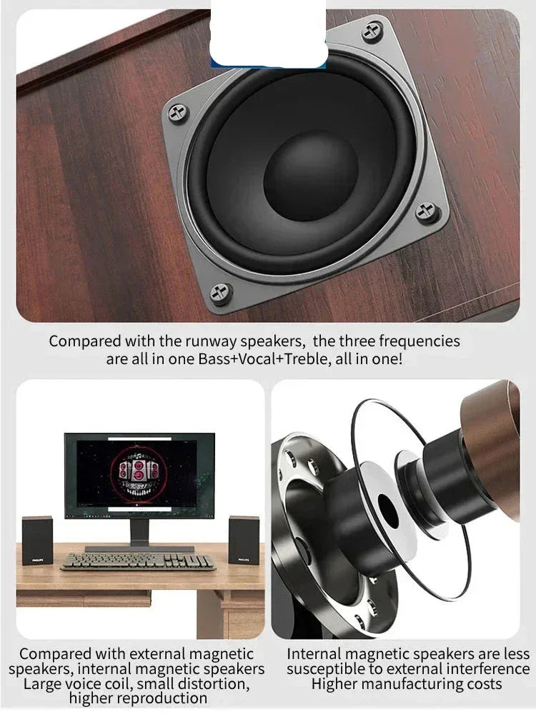 Bluetooth Speaker Surround Stereo Sound Wireless (Brown)