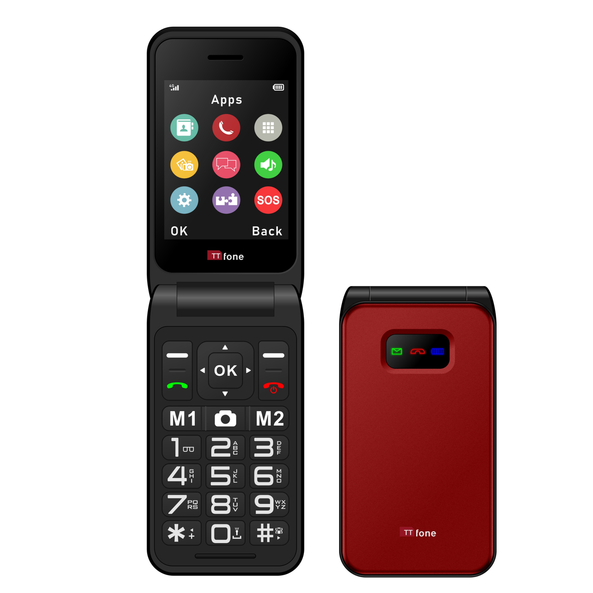 TTfone Red TT760 with USB Cable, Three SIM