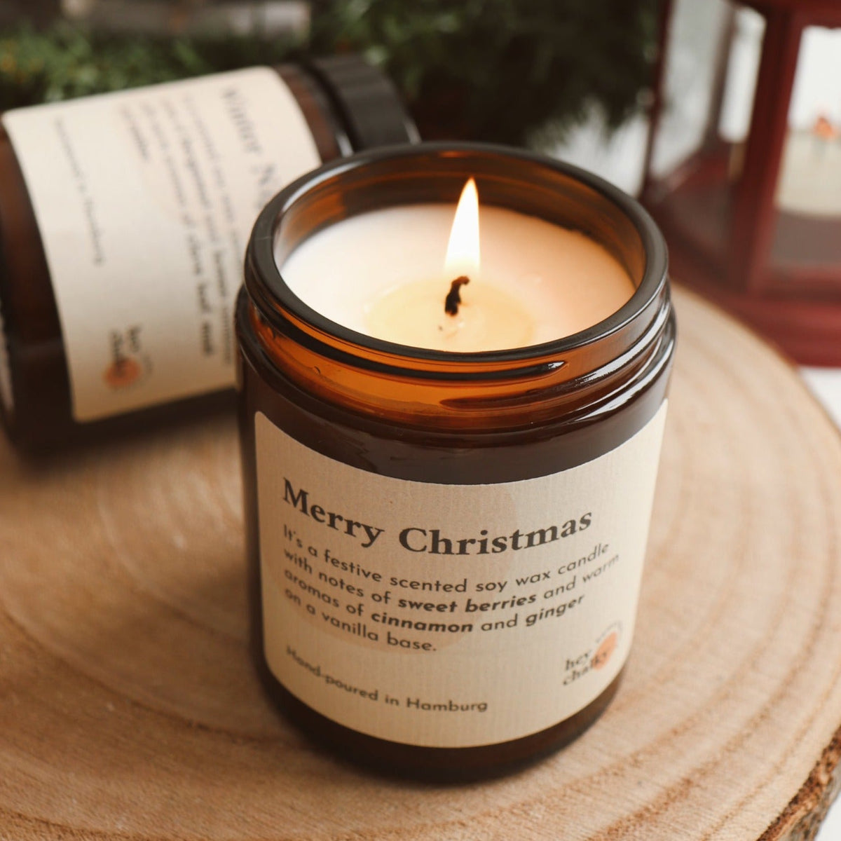 Duftkerze Merry Christmas mit Beeren und Gewürzen