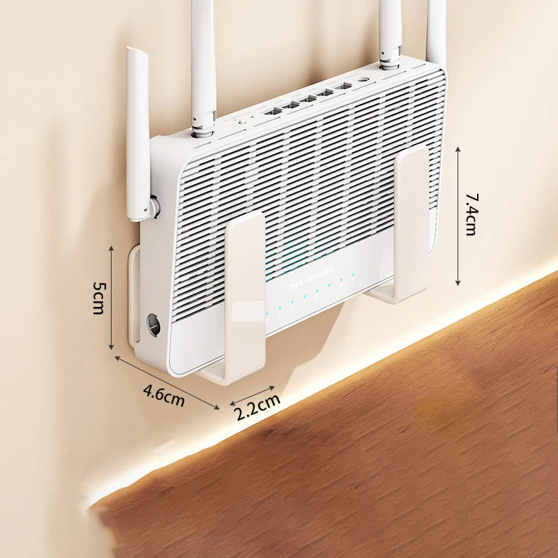 No-Drill Wall Mount Router Storage Rack TV Network Fiber Set Topbox Holder Multi-Functional Media Device Shelf for Roku/Router