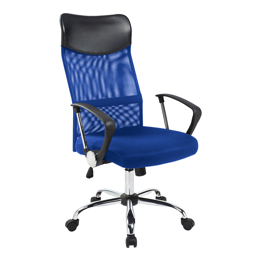 Ergonomic office chair with raised back - blue
