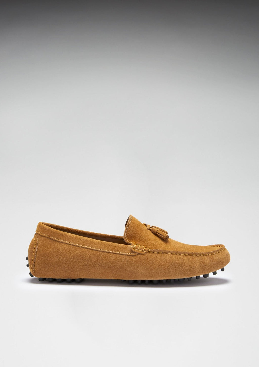 Tasselled Driving Loafers, tobacco suede